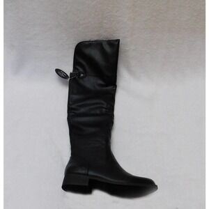 W567 Sun + Stone Black Wide Calf Allicce Faux Leather Over-The-Knee Boots - 7 M